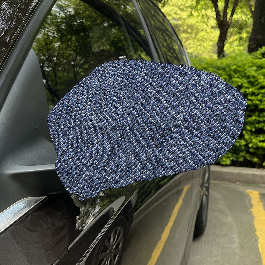 Vintage Blue Denim Jeans Print Car Side Mirror Covers