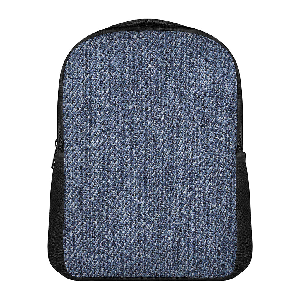 Vintage Blue Denim Jeans Print Casual Backpack