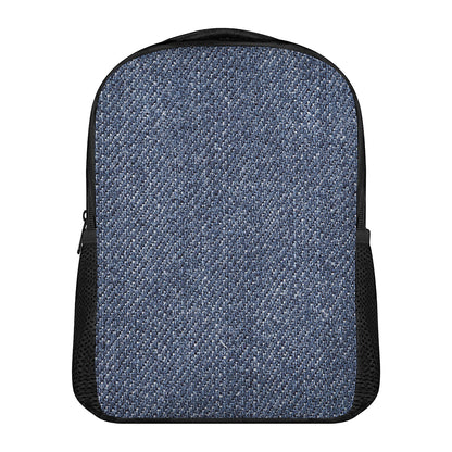 Vintage Blue Denim Jeans Print Casual Backpack