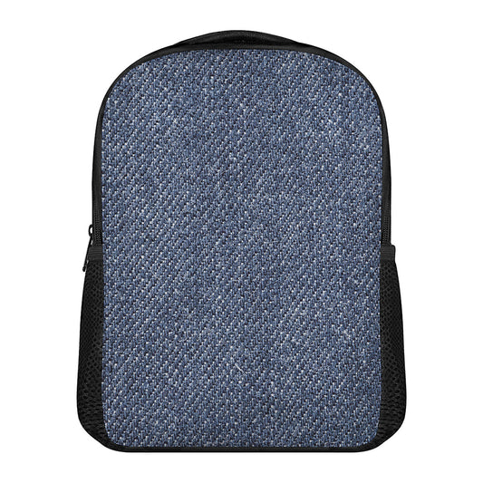 Vintage Blue Denim Jeans Print Casual Backpack