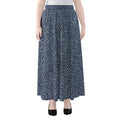 Vintage Blue Denim Jeans Print Chiffon Maxi Skirt