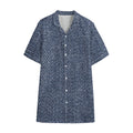 Vintage Blue Denim Jeans Print Cotton Hawaiian Shirt