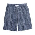 Vintage Blue Denim Jeans Print Cotton Shorts