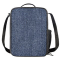 Vintage Blue Denim Jeans Print Crossbody Lunch Bag