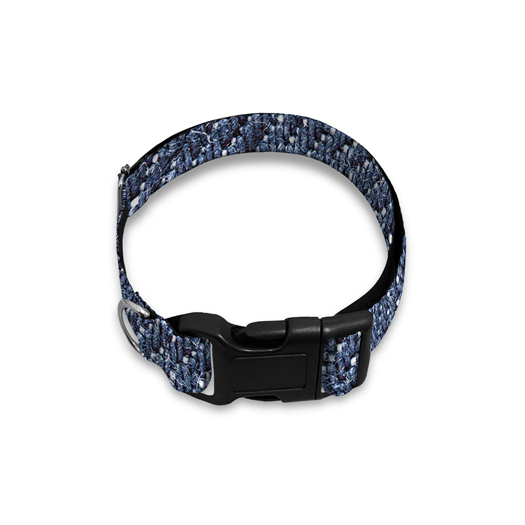 Vintage Blue Denim Jeans Print Dog Collar
