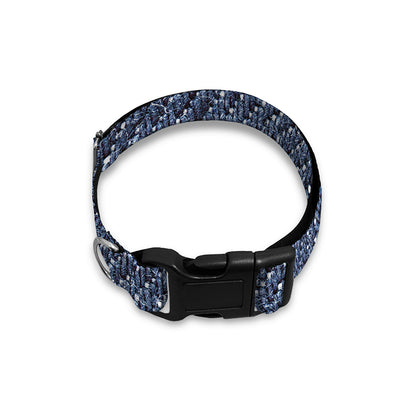 Vintage Blue Denim Jeans Print Dog Collar