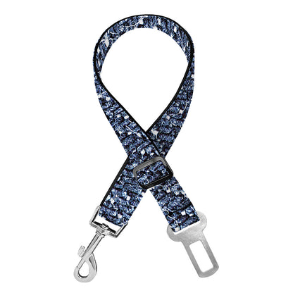 Vintage Blue Denim Jeans Print Dog Seat Belt