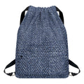 Vintage Blue Denim Jeans Print Drawstring Backpack