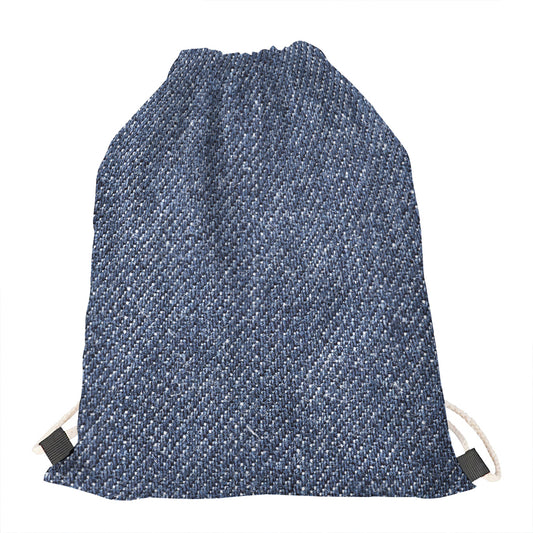 Vintage Blue Denim Jeans Print Drawstring Bag