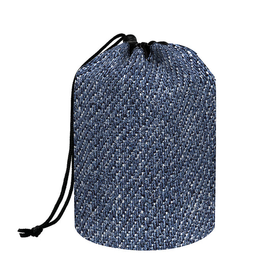 Vintage Blue Denim Jeans Print Drawstring Makeup Bag