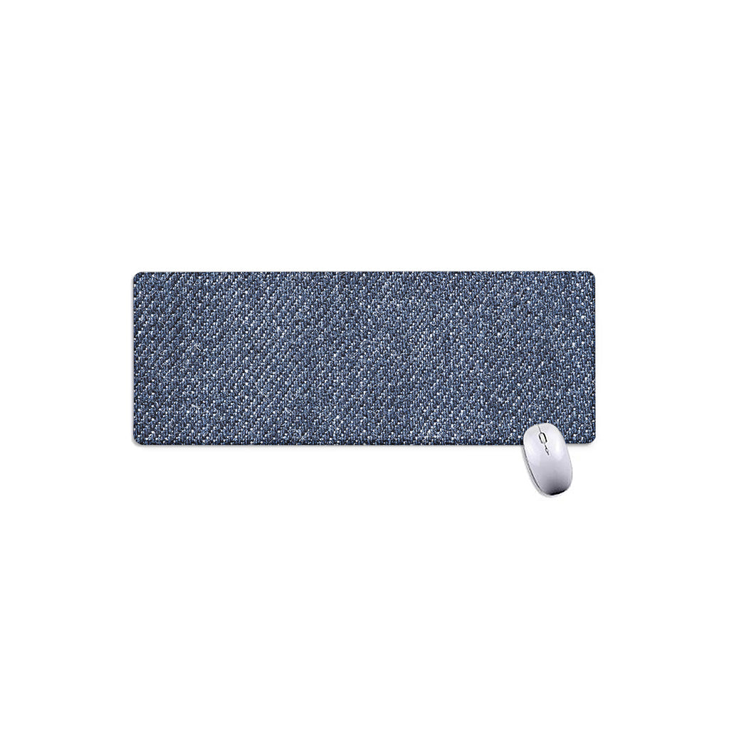 Vintage Blue Denim Jeans Print Extended Mouse Pad