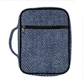 Vintage Blue Denim Jeans Print Front Pocket Bible Bag