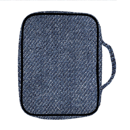 Vintage Blue Denim Jeans Print Front Pocket Bible Bag