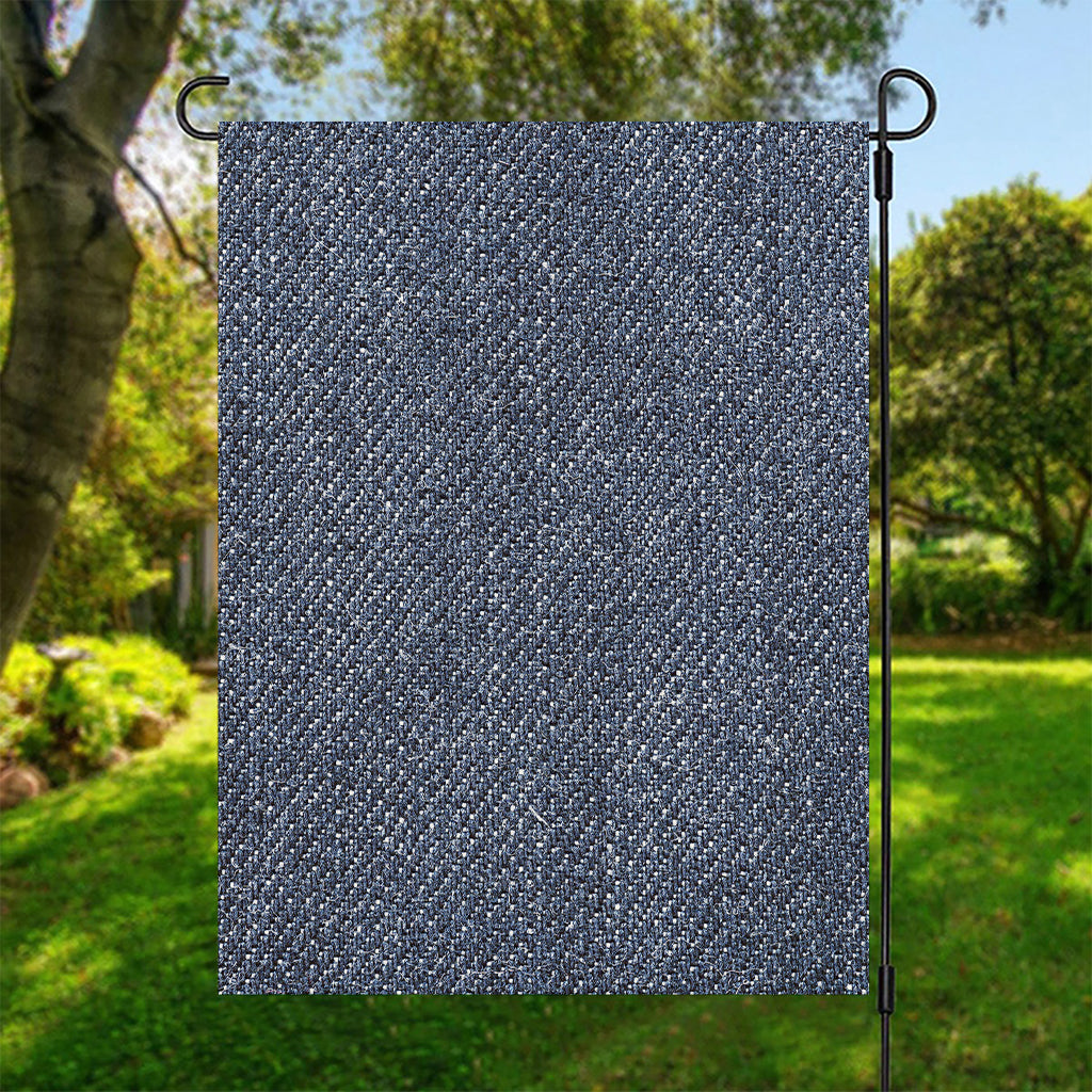 Vintage Blue Denim Jeans Print Garden Flag