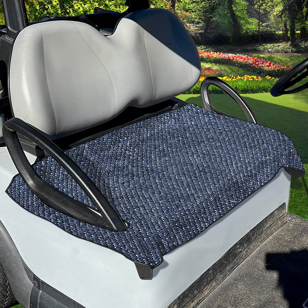 Vintage Blue Denim Jeans Print Golf Cart Seat Cover