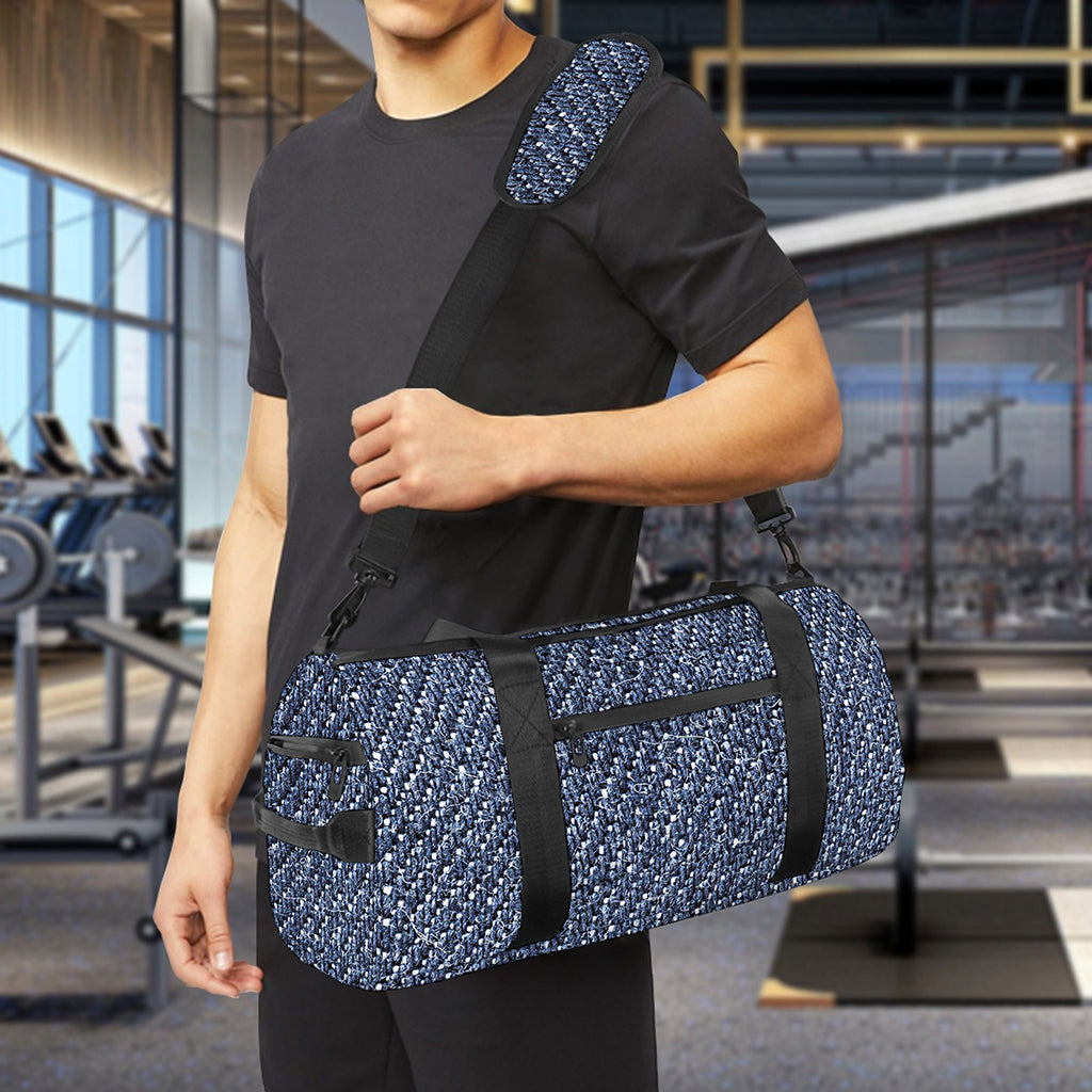 Vintage Blue Denim Jeans Print Gym Bag