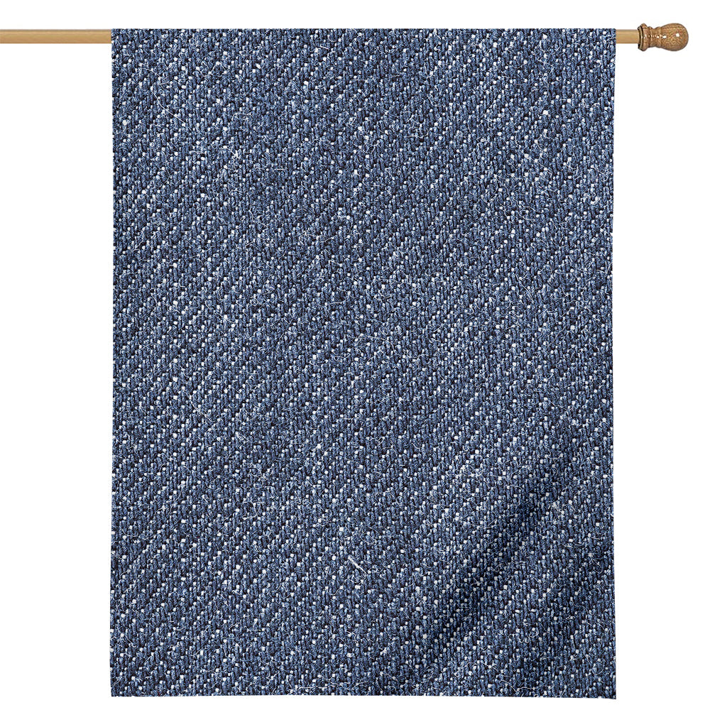 Vintage Blue Denim Jeans Print House Flag