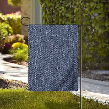Vintage Blue Denim Jeans Print House Flag