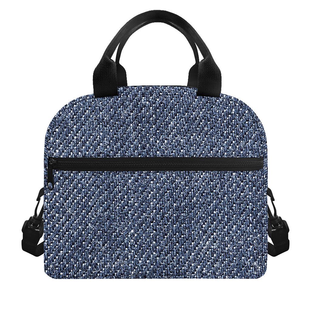 Vintage Blue Denim Jeans Print Insulated Lunch Bag