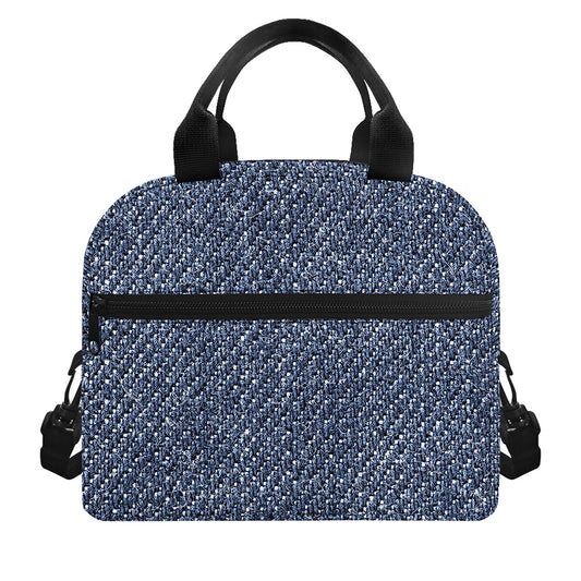 Vintage Blue Denim Jeans Print Insulated Lunch Bag