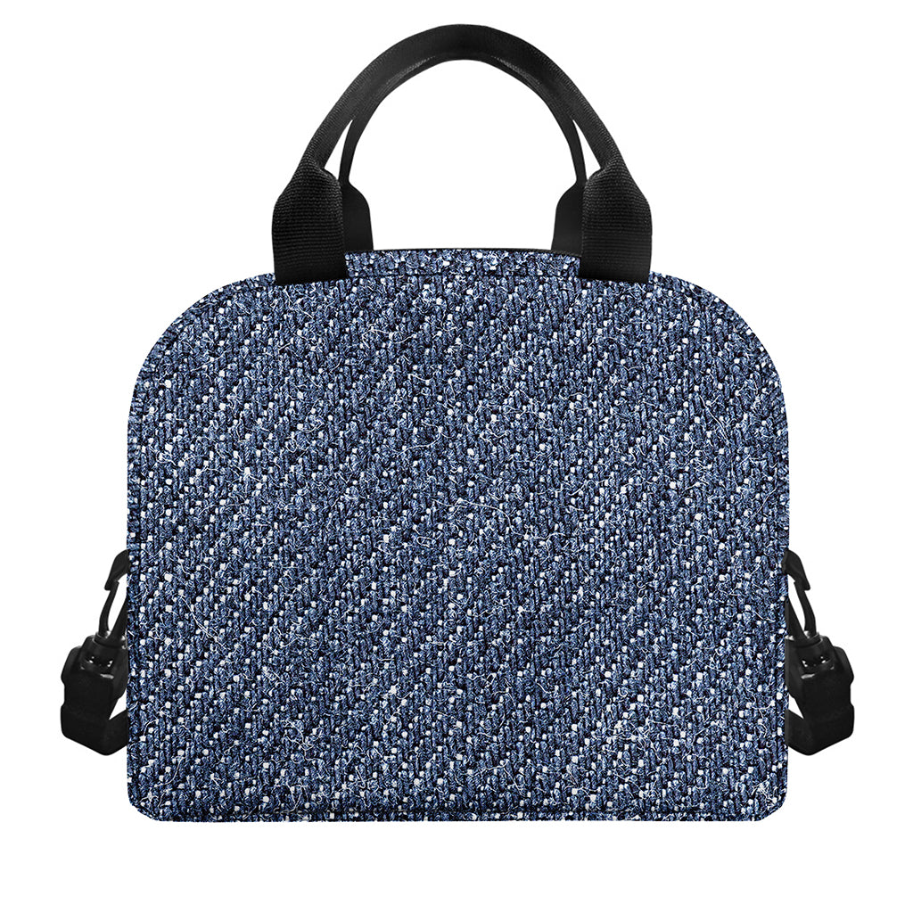 Vintage Blue Denim Jeans Print Insulated Lunch Bag