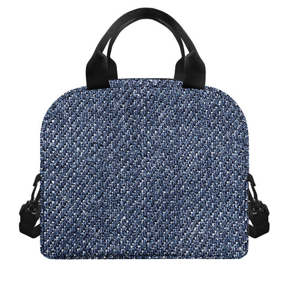 Vintage Blue Denim Jeans Print Insulated Lunch Bag