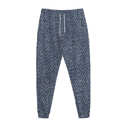 Vintage Blue Denim Jeans Print Jogger Pants