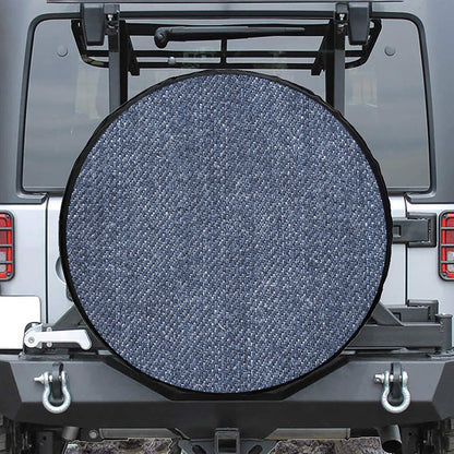 Vintage Blue Denim Jeans Print Leather Spare Tire Cover