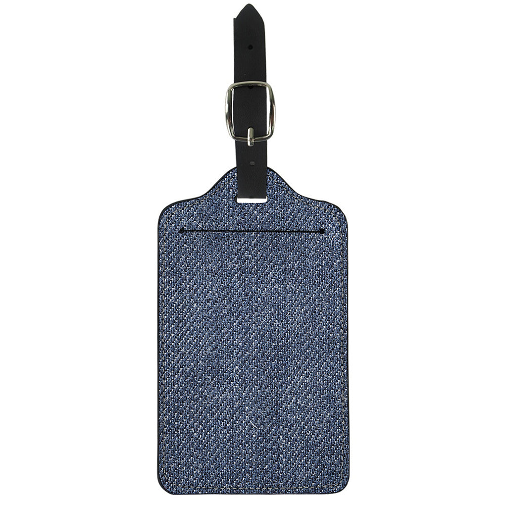 Vintage Blue Denim Jeans Print Luggage Tag