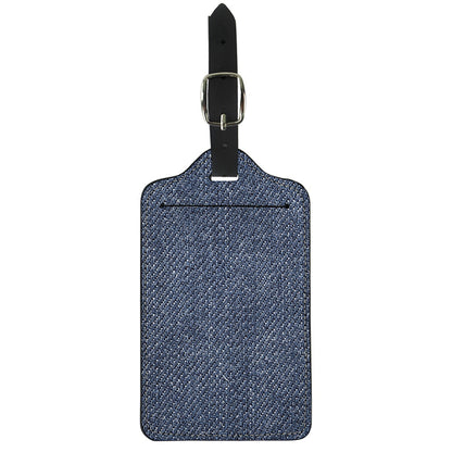 Vintage Blue Denim Jeans Print Luggage Tag
