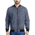 Vintage Blue Denim Jeans Print Men's Bomber Jacket