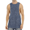 Vintage Blue Denim Jeans Print Men's Muscle Tank Top