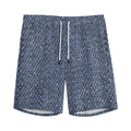 Vintage Blue Denim Jeans Print Men's Athletic Shorts