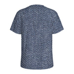 Vintage Blue Denim Jeans Print Men's Sports T-Shirt