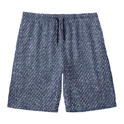 Vintage Blue Denim Jeans Print Men's Swim Trunks