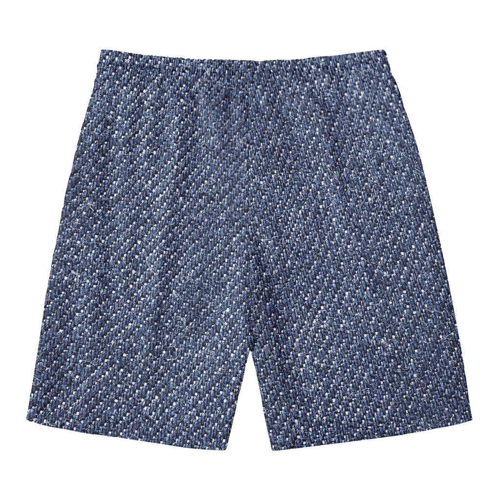 Vintage Blue Denim Jeans Print Men's Swim Trunks
