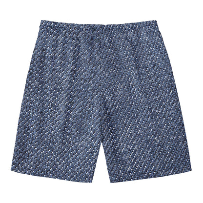 Vintage Blue Denim Jeans Print Men's Swim Trunks