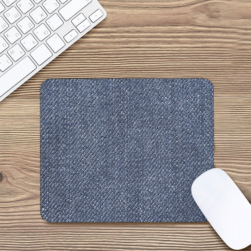 Vintage Blue Denim Jeans Print Mouse Pad