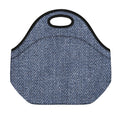 Vintage Blue Denim Jeans Print Neoprene Lunch Bag