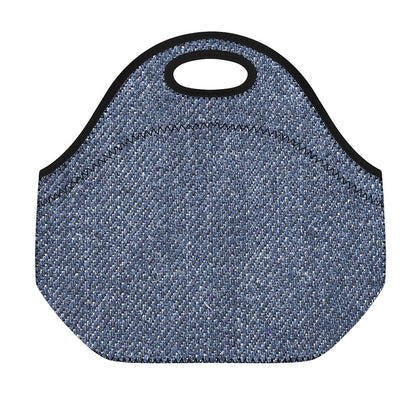 Vintage Blue Denim Jeans Print Neoprene Lunch Bag
