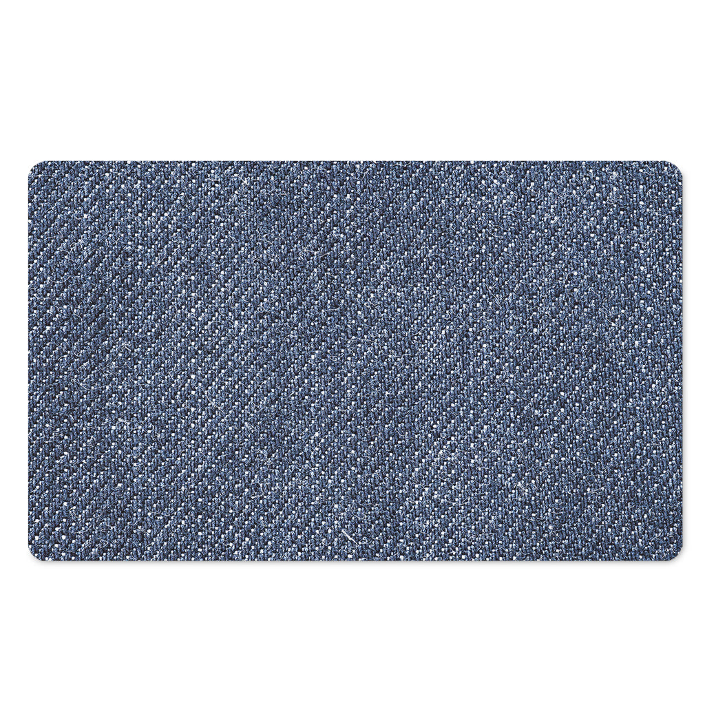 Vintage Blue Denim Jeans Print Polyester Doormat