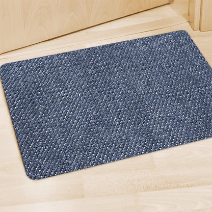Vintage Blue Denim Jeans Print Polyester Doormat