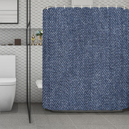 Vintage Blue Denim Jeans Print Polyester Shower Curtain