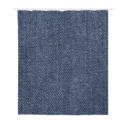 Vintage Blue Denim Jeans Print Polyester Shower Curtain