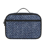 Vintage Blue Denim Jeans Print Portable Lunch Bag