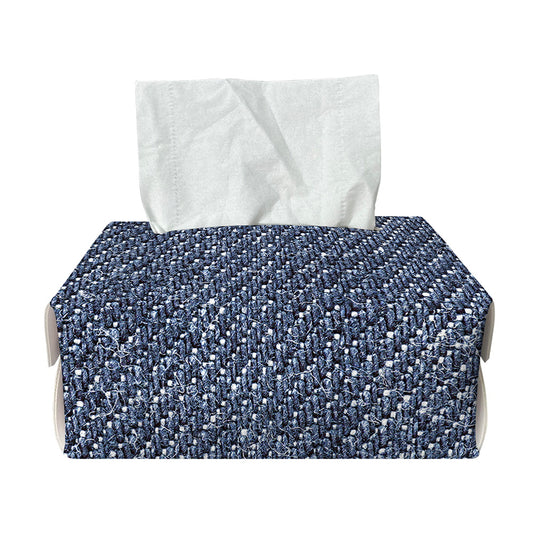 Vintage Blue Denim Jeans Print Rectangle Tissue Box Cover