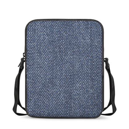Vintage Blue Denim Jeans Print Rectangular Crossbody Bag