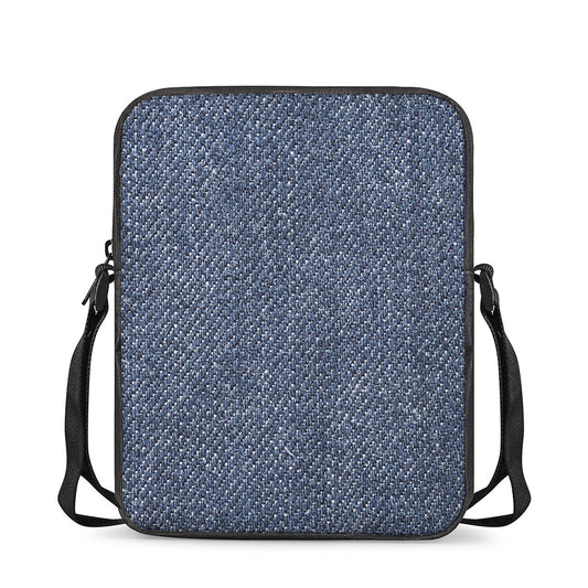 Vintage Blue Denim Jeans Print Rectangular Crossbody Bag