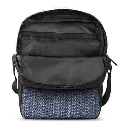 Vintage Blue Denim Jeans Print Rectangular Crossbody Bag