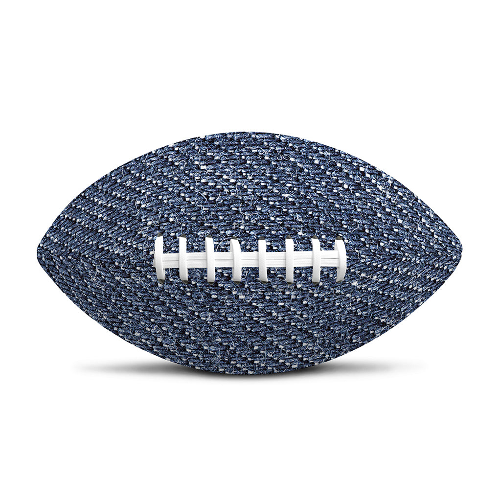 Vintage Blue Denim Jeans Print Rugby Ball